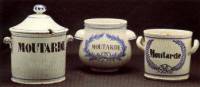 Pots de moutarde en épiceries, 18e 19e siècle